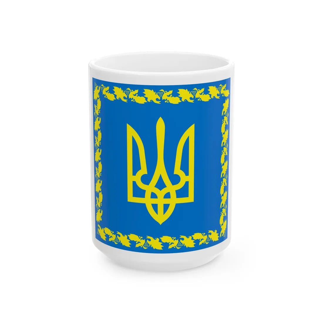 Flag of the President of Ukraine 1999-2006 (Ukraine) White Coffee Mug 15oz - Go Mug Yourself