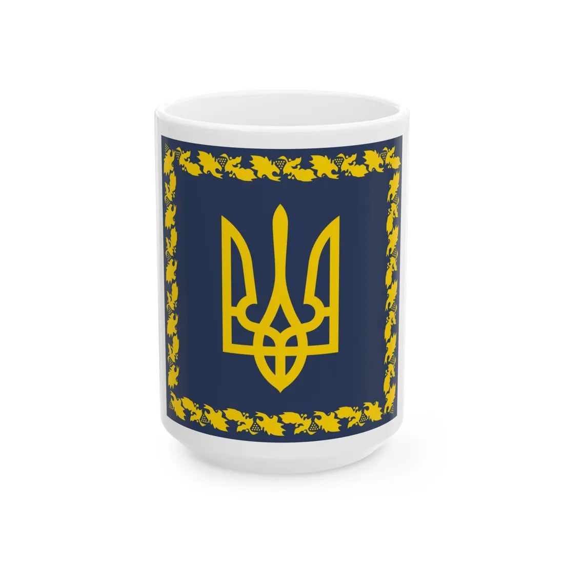 Flag of the President of Ukraine dark shade variant (Ukraine) White Coffee Mug 15oz - Go Mug Yourself