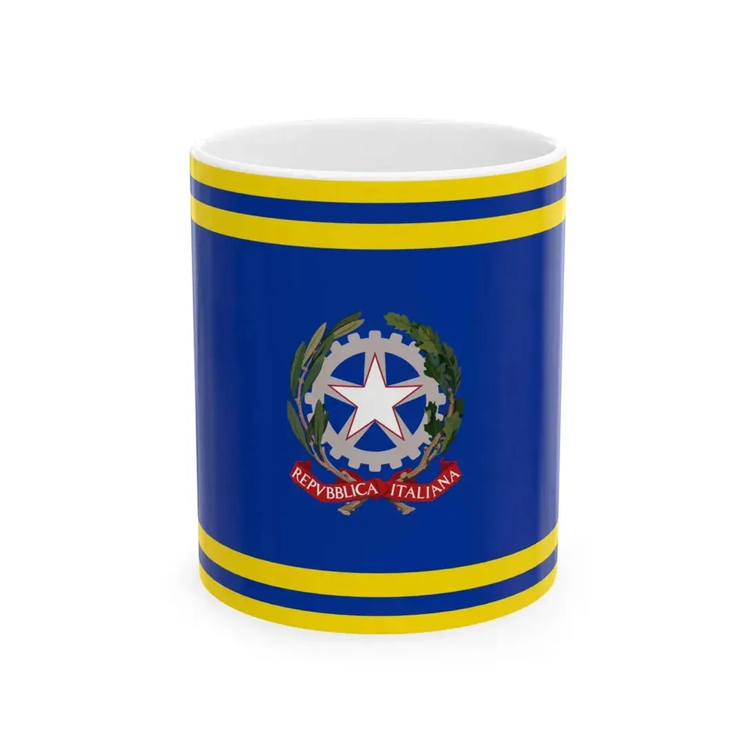 Flag of the Prime Minister of Italy (Italy) White Coffee Mug 11oz - Go Mug Yourself