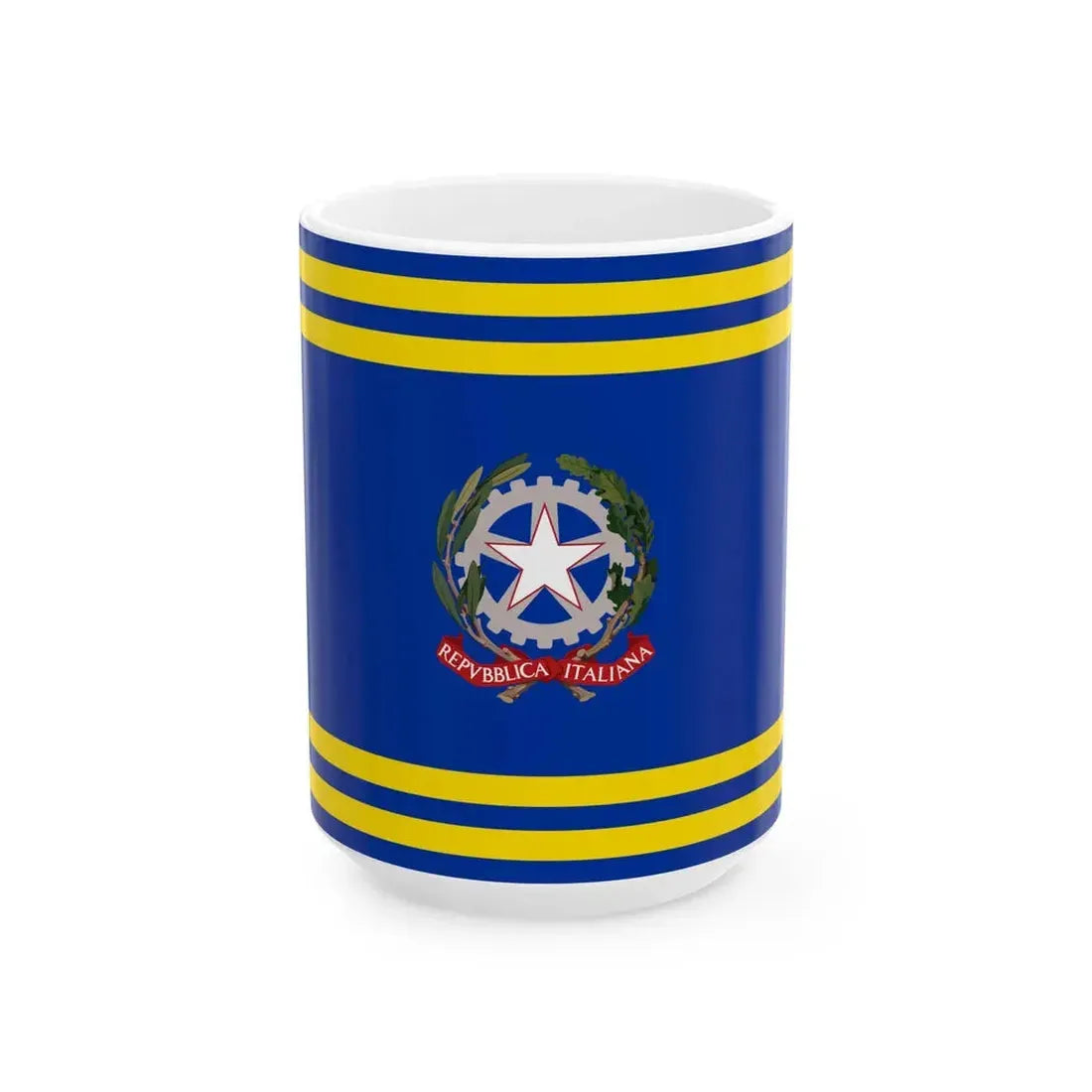 Flag of the Prime Minister of Italy (Italy) White Coffee Mug 15oz - Go Mug Yourself