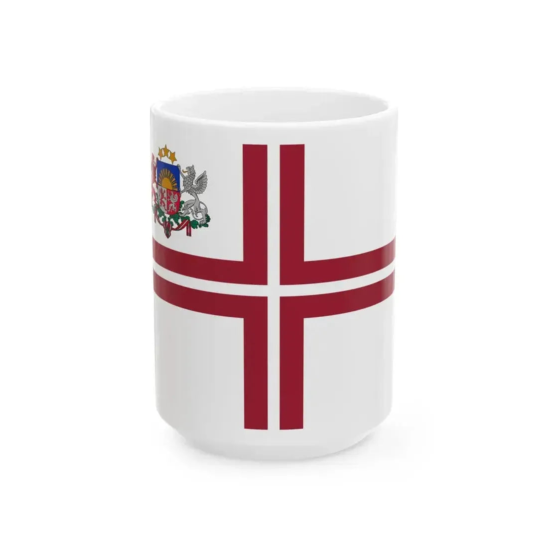 Flag of the Prime Minister of Latvia (Latvia) White Coffee Mug 15oz - Go Mug Yourself