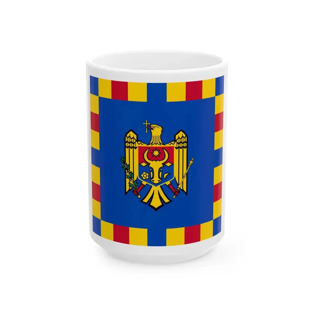 Flag of the Prime Minister of Moldova (Moldova) White Coffee Mug 15oz - Go Mug Yourself