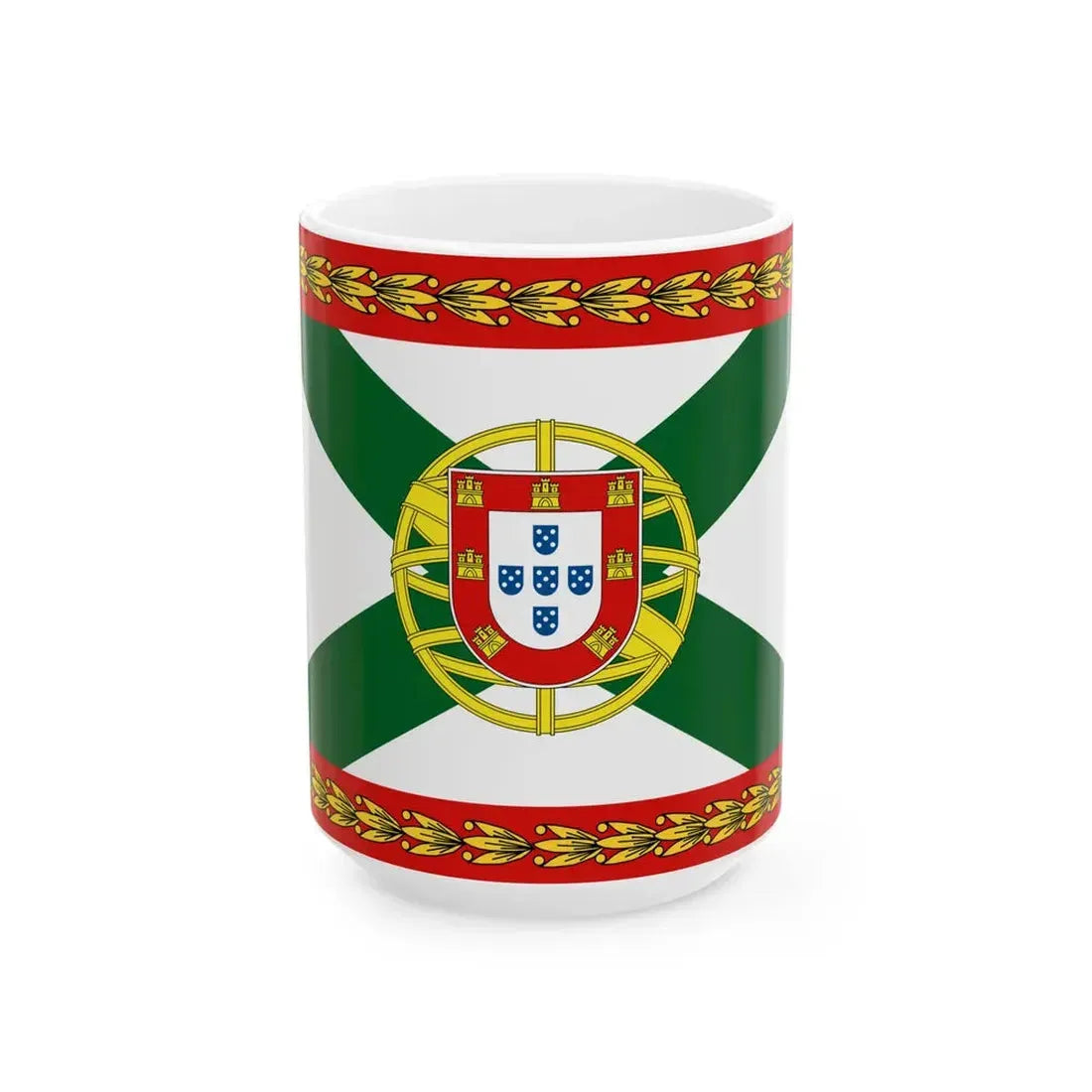 Flag of the Prime Minister of Portugal (Portugal) White Coffee Mug 15oz - Go Mug Yourself