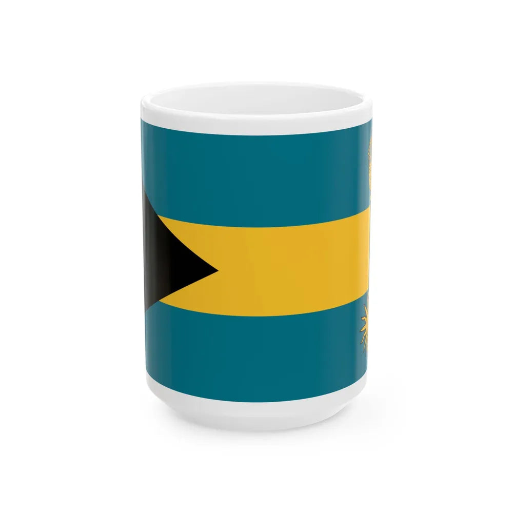 Flag of the Prime Minister of the Bahamas (Bahamas) White Coffee Mug 15oz - Go Mug Yourself