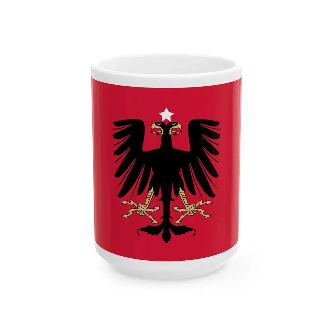 Flag of the Principality of Albania 1914 (Albania) White Coffee Mug 15oz - Go Mug Yourself