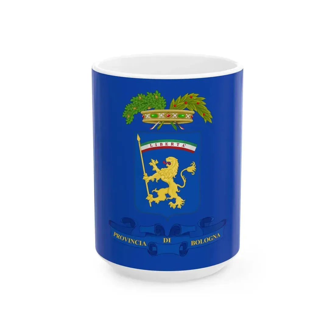 Flag of the Province of Bologna Variant (Italy) White Coffee Mug 15oz - Go Mug Yourself