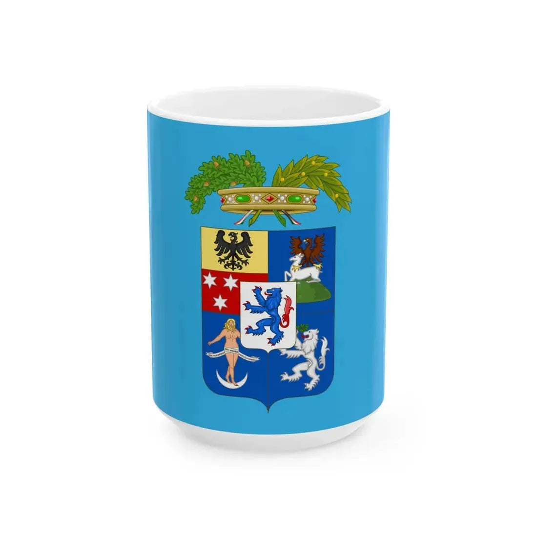 Flag of the Province of Brescia (Italy) White Coffee Mug 15oz - Go Mug Yourself
