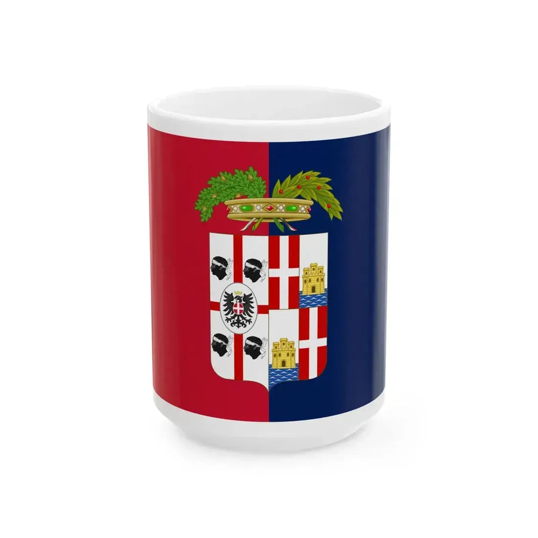 Flag of the Province of Cagliari (Italy) White Coffee Mug 15oz - Go Mug Yourself