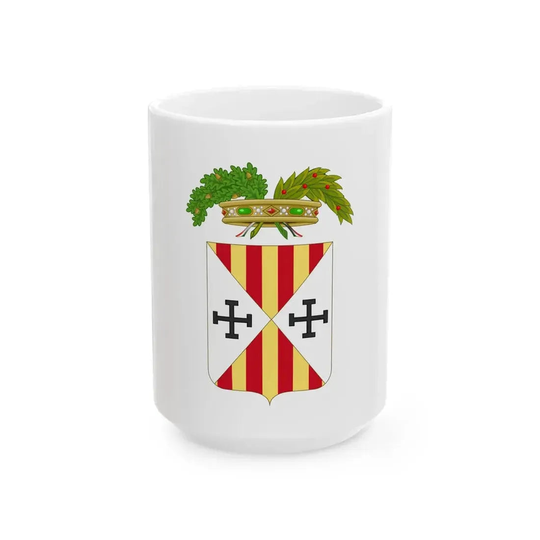 Flag of the Province of Catanzaro (Italy) White Coffee Mug 15oz - Go Mug Yourself