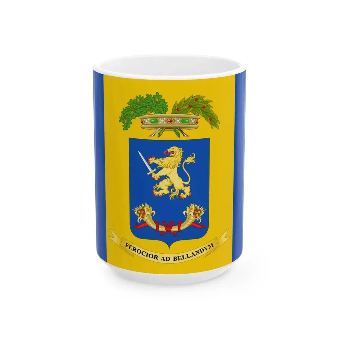 Flag of the Province of Frosinone (Italy) White Coffee Mug 15oz - Go Mug Yourself