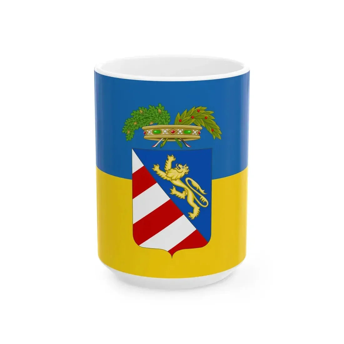 Flag of the Province of Gorizia (Italy) White Coffee Mug 15oz - Go Mug Yourself