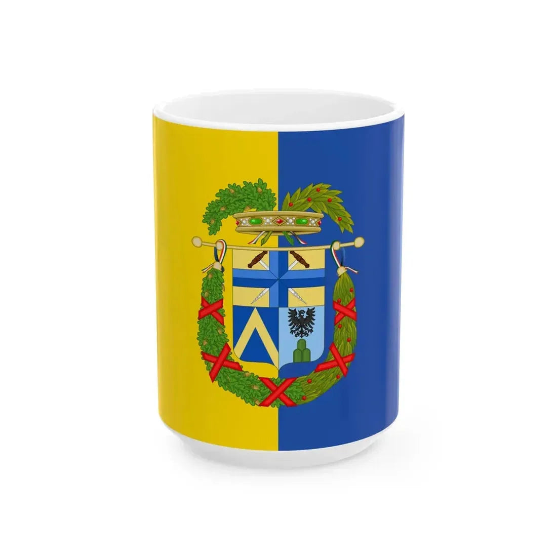 Flag of the province of Modena (Italy) White Coffee Mug 15oz - Go Mug Yourself