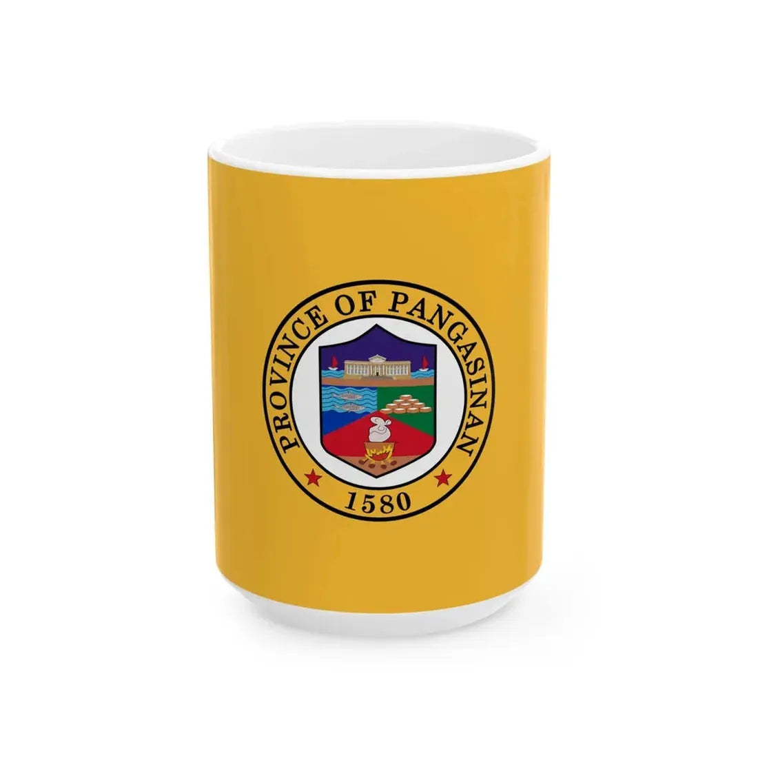 Flag of the Province of Pangasinan (Philippines) White Coffee Mug 15oz - Go Mug Yourself