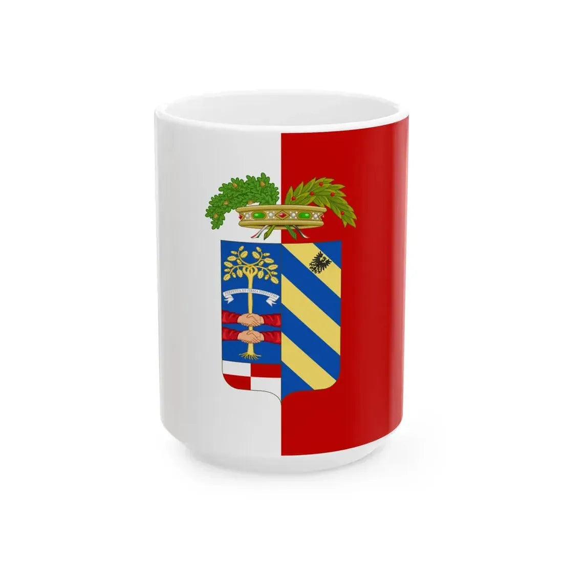 Flag of the province of Pesaro-Urbino (Italy) White Coffee Mug 15oz - Go Mug Yourself