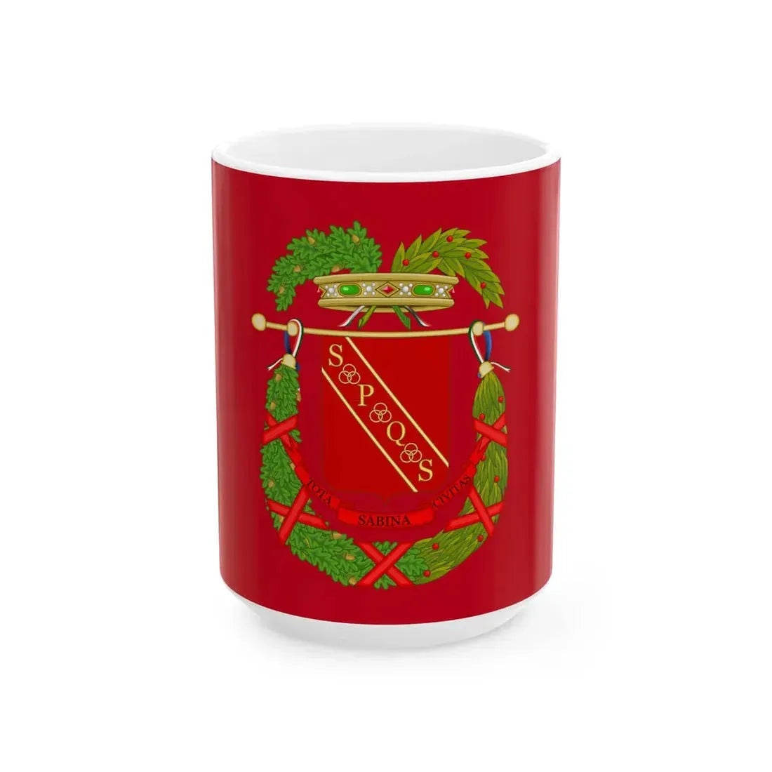 Flag of the province of Rieti (Italy) White Coffee Mug 15oz - Go Mug Yourself