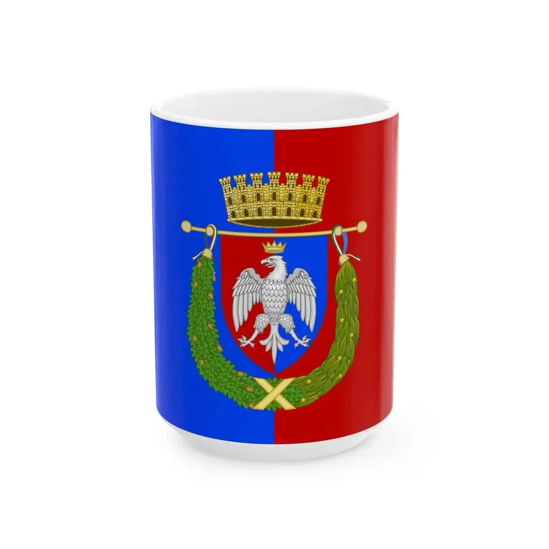 Flag of the Province of Rome (Italy) White Coffee Mug 15oz - Go Mug Yourself