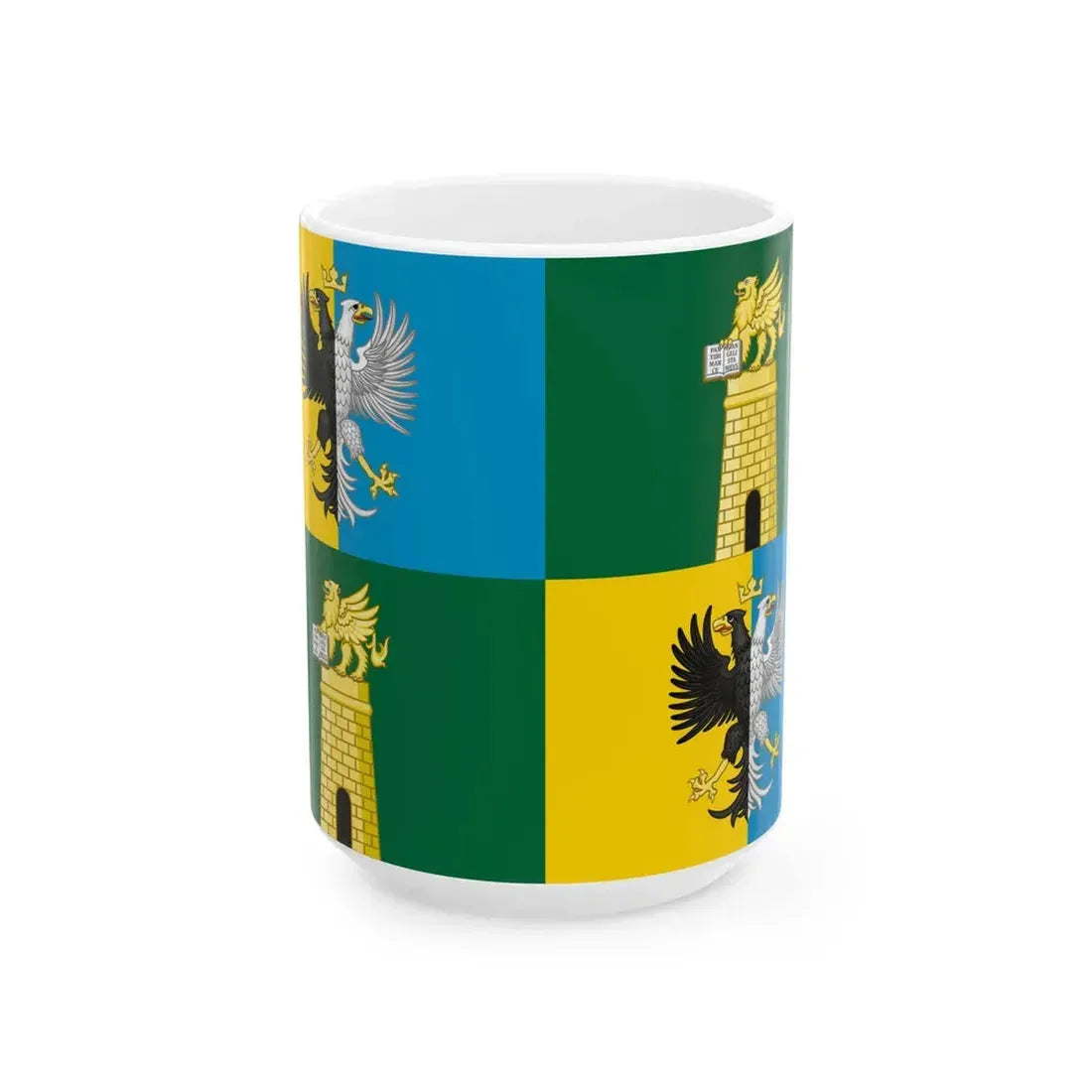 Flag of the Province of Rovigo (Italy) White Coffee Mug 15oz - Go Mug Yourself