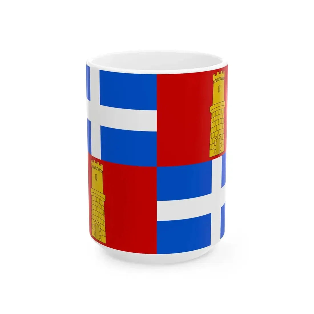 Flag of the province of Sassari (Italy) White Coffee Mug 15oz - Go Mug Yourself