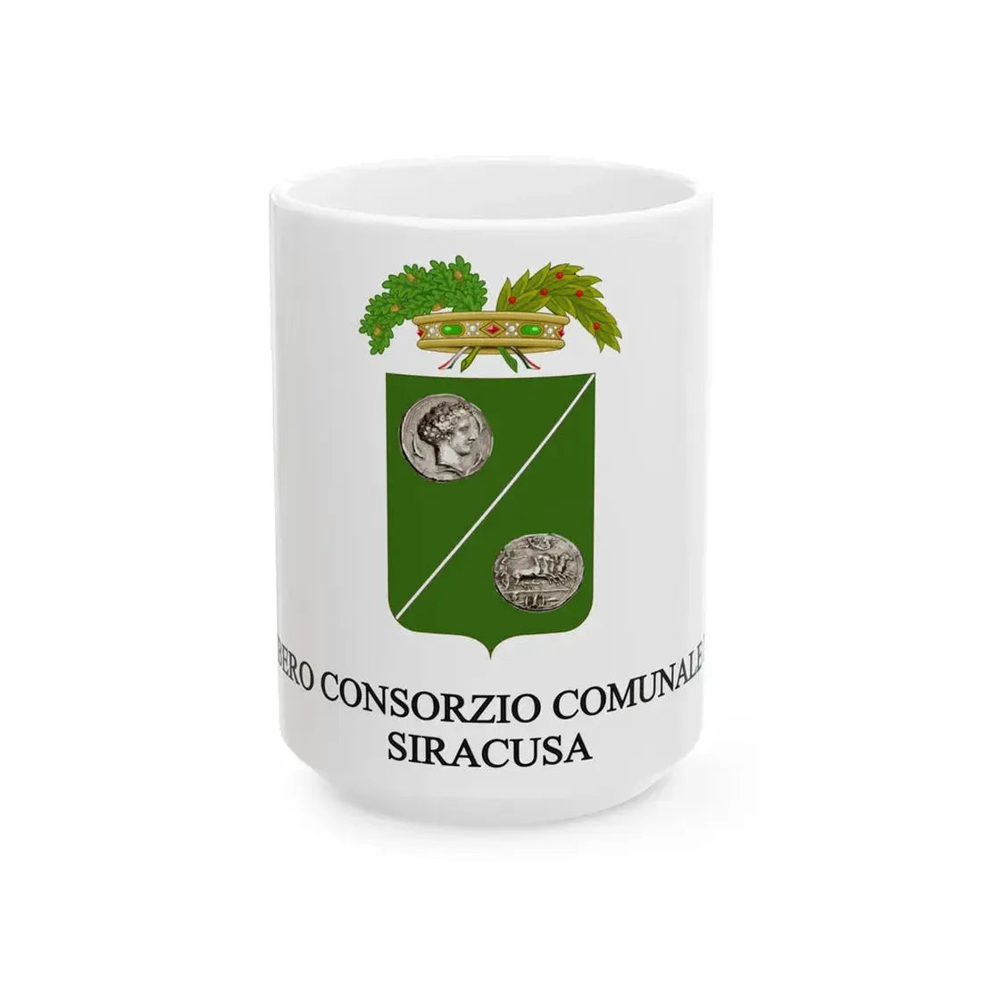 Flag of the Province of Syracuse (Italy) White Coffee Mug 15oz - Go Mug Yourself