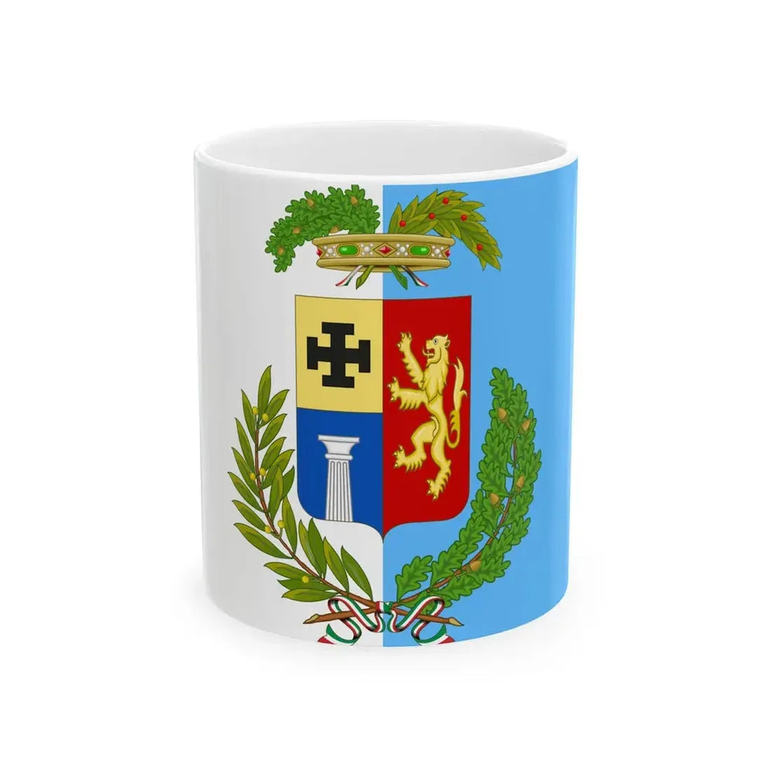 Flag of the Province of Vibo Valentia (Italy) White Coffee Mug 11oz - Go Mug Yourself