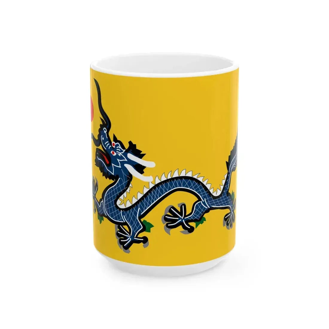 Flag of the Qing dynasty 1889-1912 (China) White Coffee Mug 15oz - Go Mug Yourself