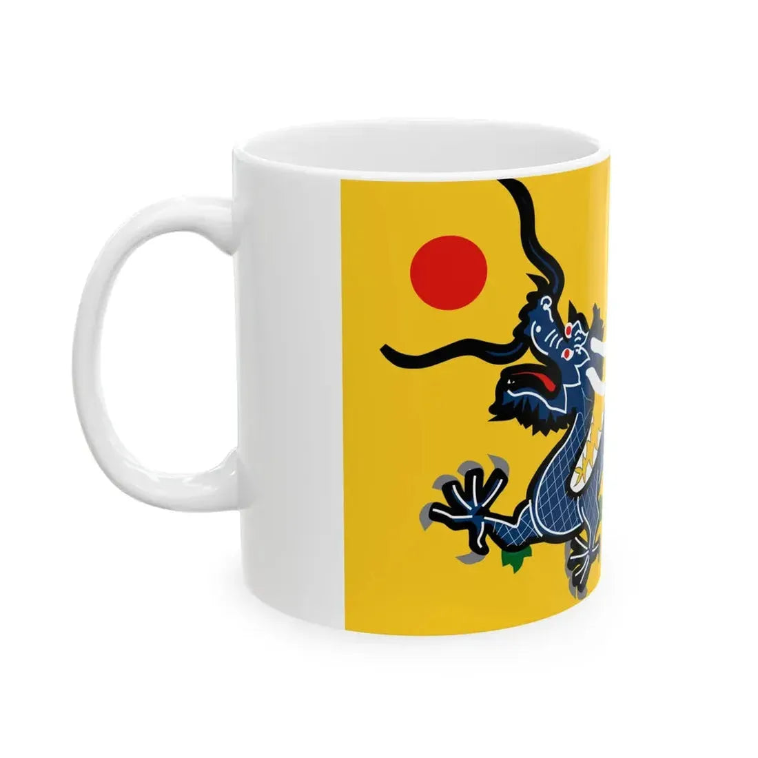 Flag of the Qing dynasty 1889-1912 (China) White Coffee Mug - Go Mug Yourself