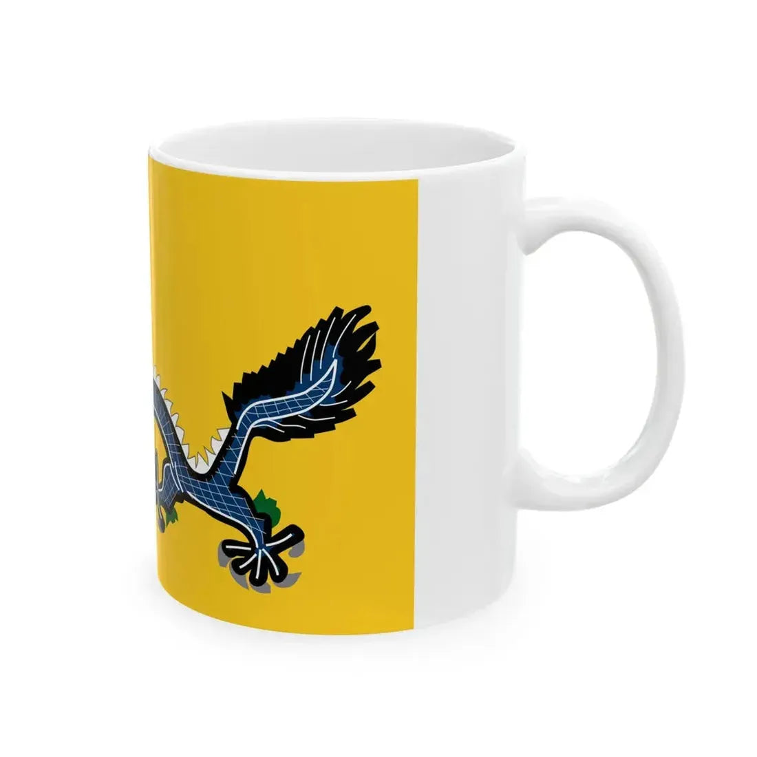 Flag of the Qing dynasty 1889-1912 (China) White Coffee Mug - Go Mug Yourself