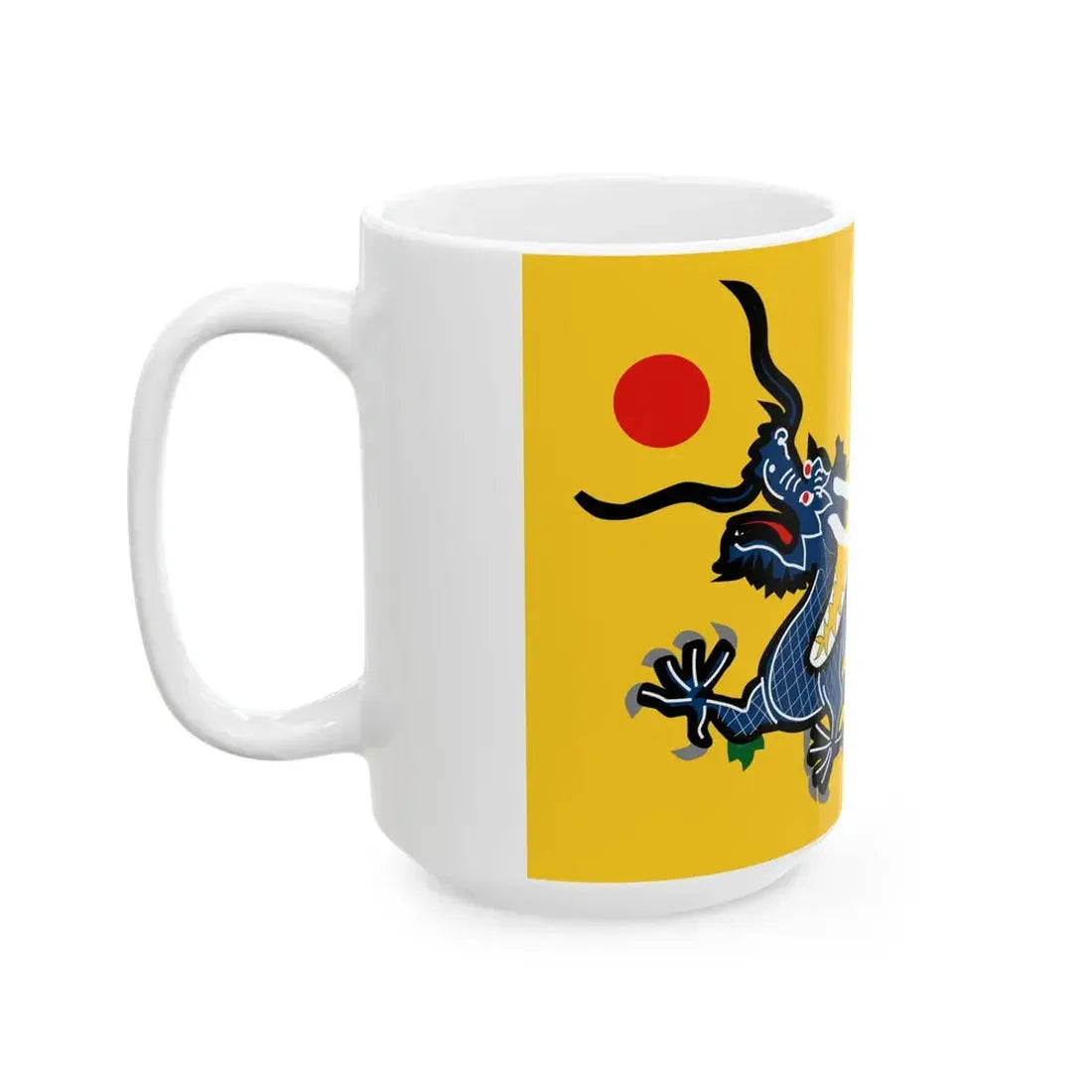 Flag of the Qing dynasty 1889-1912 (China) White Coffee Mug - Go Mug Yourself