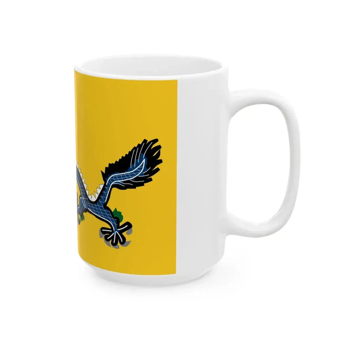 Flag of the Qing dynasty 1889-1912 (China) White Coffee Mug - Go Mug Yourself