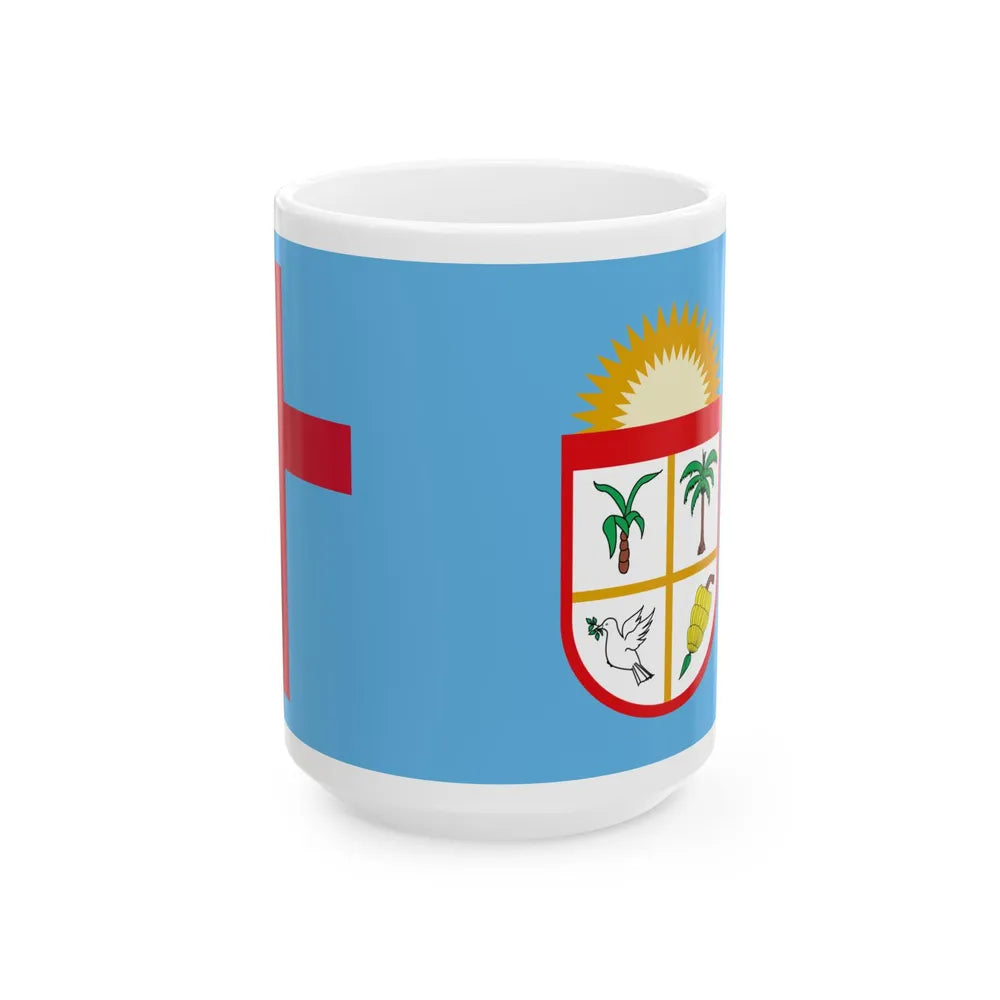 Flag of the Ra and Nadroga-Navosa Sovereign Christian States (Fiji) White Coffee Mug 15oz - Go Mug Yourself