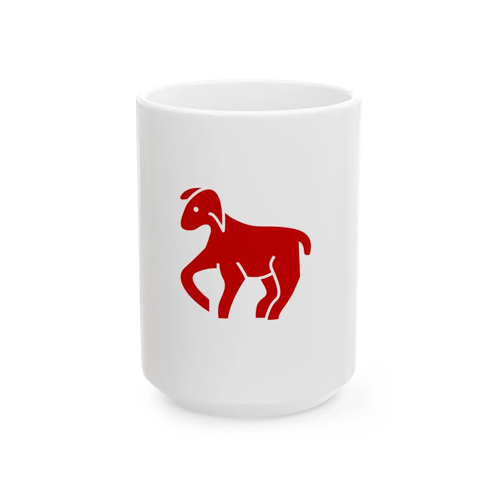Flag of the Red Lamb (Congo) White Coffee Mug 15oz - Go Mug Yourself