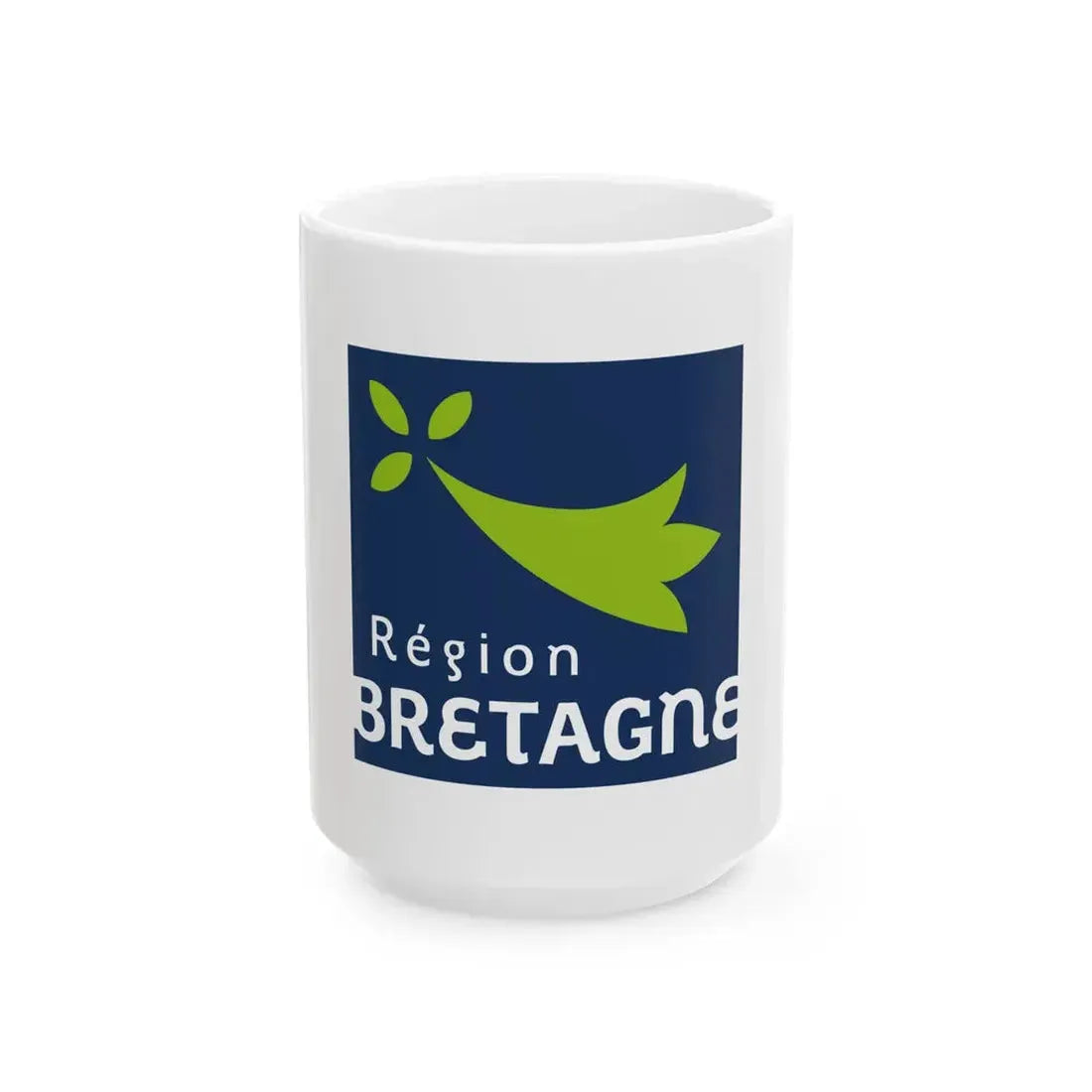 Flag of the Region of Bretagne (France) White Coffee Mug 15oz - Go Mug Yourself