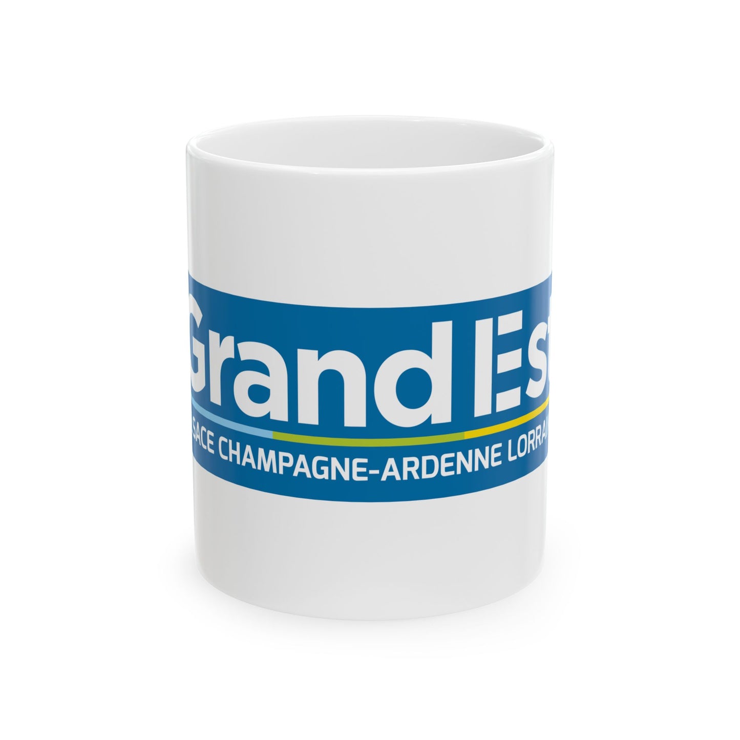 Flag of the Region of Grand Est Variant 1 (France) White Coffee Mug-11oz-Go Mug Yourself