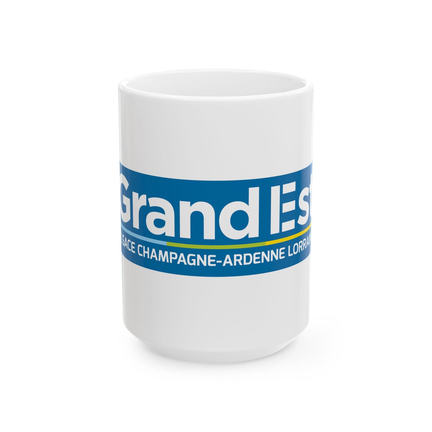 Flag of the Region of Grand Est Variant 1 (France) White Coffee Mug-15oz-Go Mug Yourself