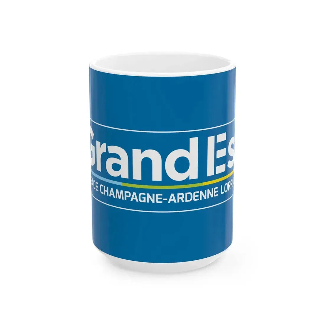 Flag of the Region of Grand Est Variant 2 (France) White Coffee Mug 15oz - Go Mug Yourself