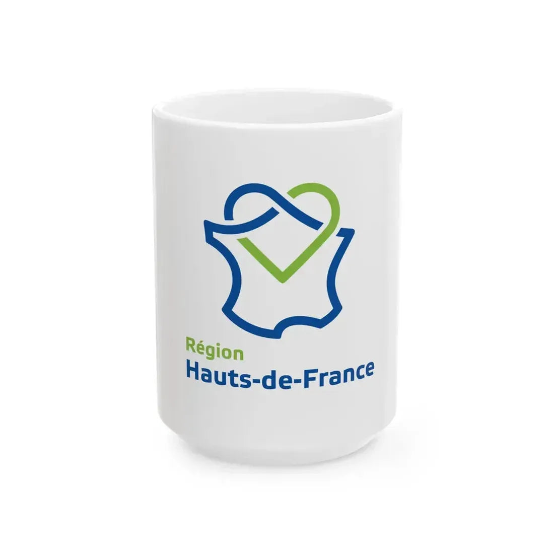 Flag of the Region of Hauts-de-France (France) White Coffee Mug 15oz - Go Mug Yourself