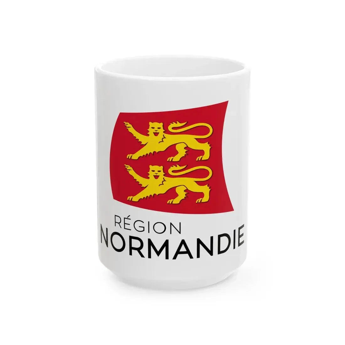 Flag of the Region of Normandy (France) White Coffee Mug 15oz - Go Mug Yourself