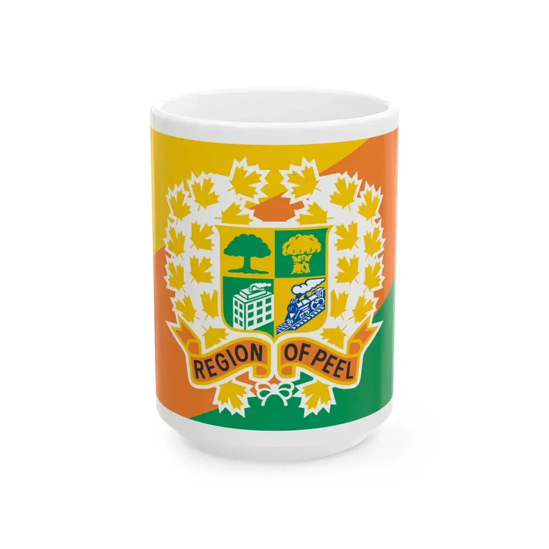 Flag of the Regional Municipality of Peel (Canada) White Coffee Mug 15oz - Go Mug Yourself