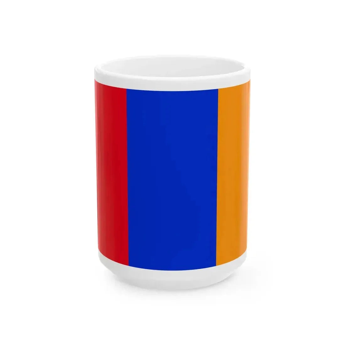 Flag of the Repubblic of Alba vertical stripes (Italy) White Coffee Mug 15oz - Go Mug Yourself