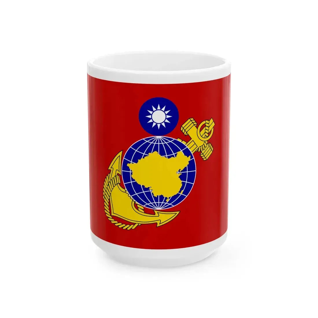 Flag of the Republic of China Marine Corps (China) White Coffee Mug 15oz - Go Mug Yourself