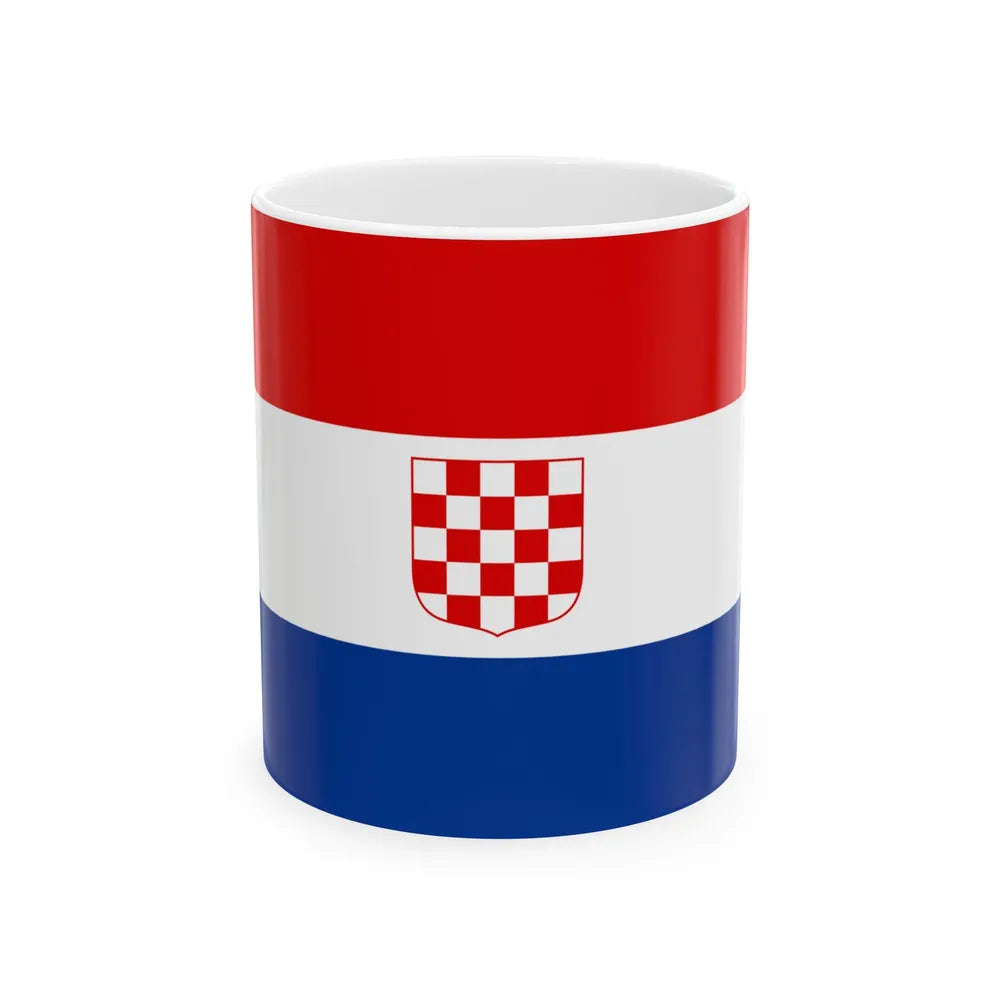 Flag of the Republic of Croatia 1990 (Croatia) White Coffee Mug 11oz - Go Mug Yourself