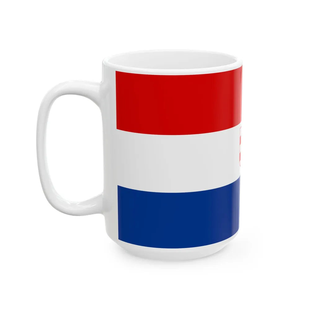 Flag of the Republic of Croatia 1990 (Croatia) White Coffee Mug - Go Mug Yourself