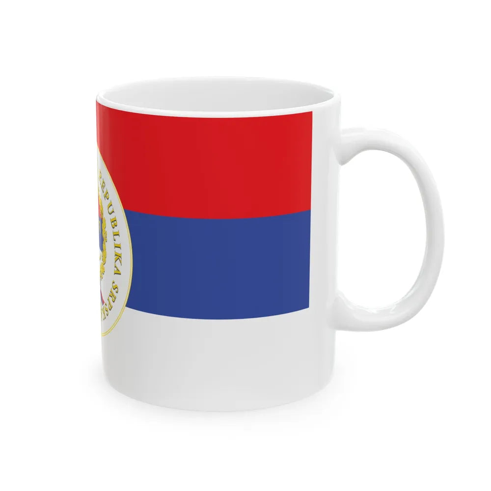 Flag of the Republika Srpska Defaced (Bosnia and Herzegovina) White Coffee Mug - Go Mug Yourself