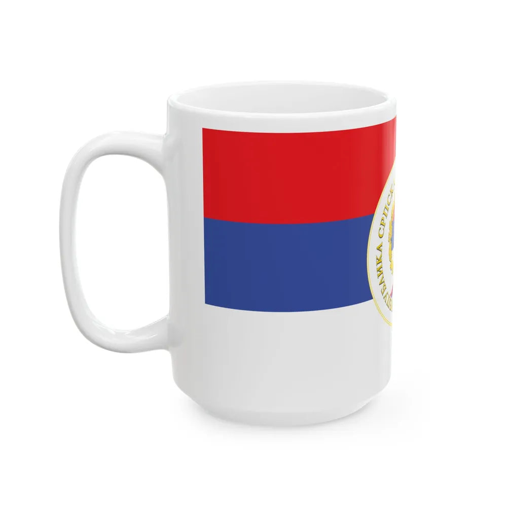 Flag of the Republika Srpska Defaced (Bosnia and Herzegovina) White Coffee Mug - Go Mug Yourself