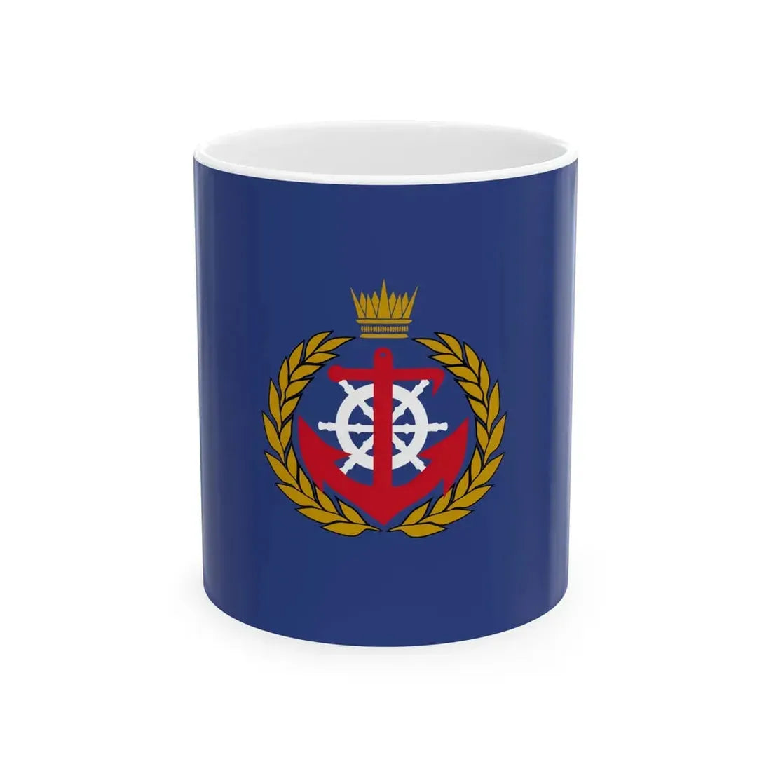 Flag of the Royal Bahrain Naval Force (Bahrain) White Coffee Mug 11oz - Go Mug Yourself