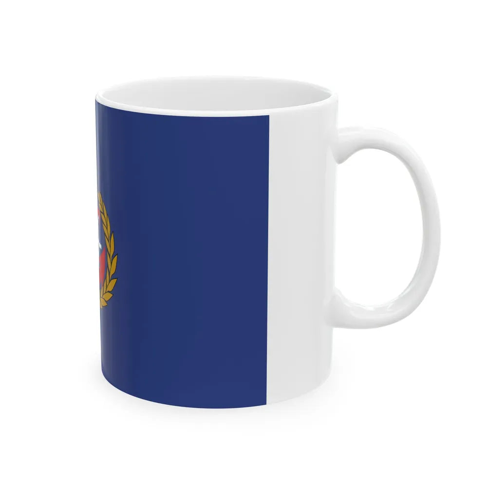 Flag of the Royal Bahrain Naval Force (Bahrain) White Coffee Mug - Go Mug Yourself