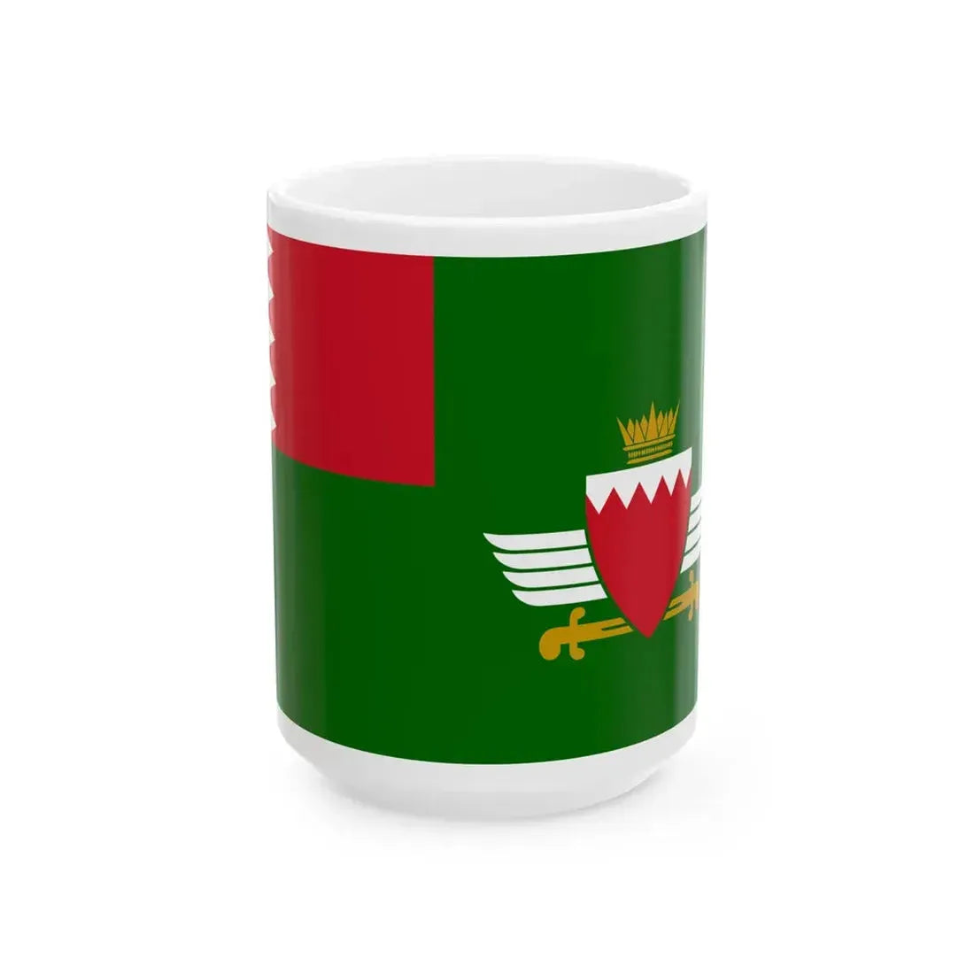 Flag of the Royal Bahraini Army (Bahrain) White Coffee Mug 15oz - Go Mug Yourself