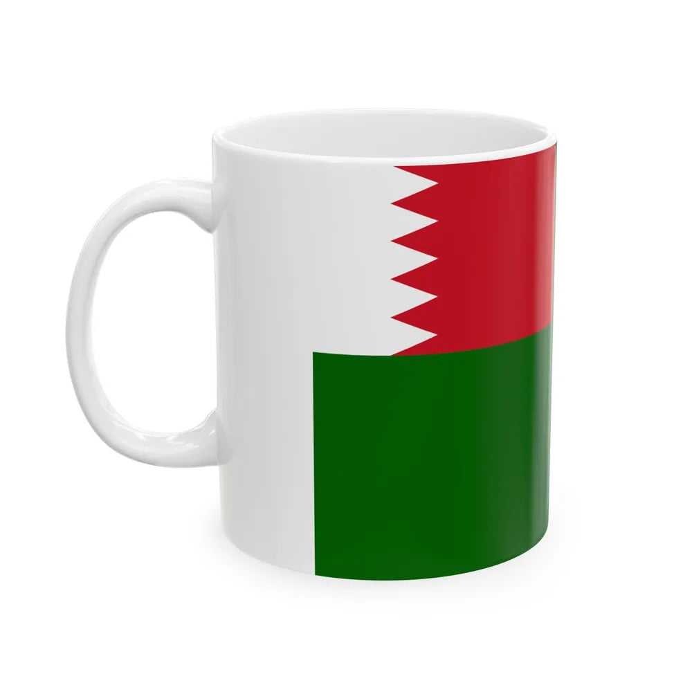 Flag of the Royal Bahraini Army (Bahrain) White Coffee Mug - Go Mug Yourself