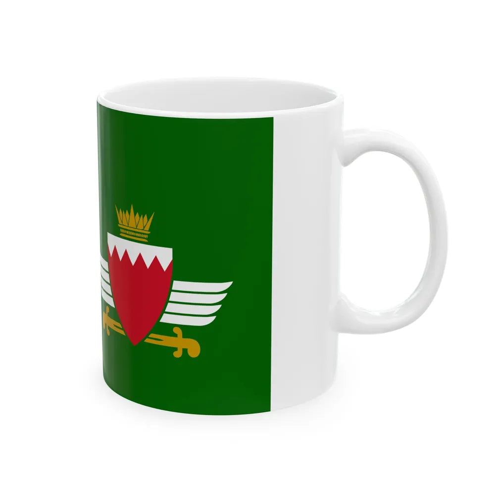 Flag of the Royal Bahraini Army (Bahrain) White Coffee Mug - Go Mug Yourself