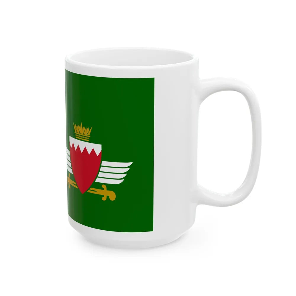 Flag of the Royal Bahraini Army (Bahrain) White Coffee Mug - Go Mug Yourself